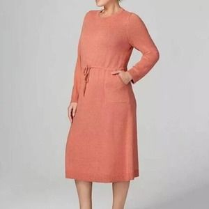 Pure Jill J Jill Pocket Casual Waist Drawstring Midi Sweater Dress Women's Small